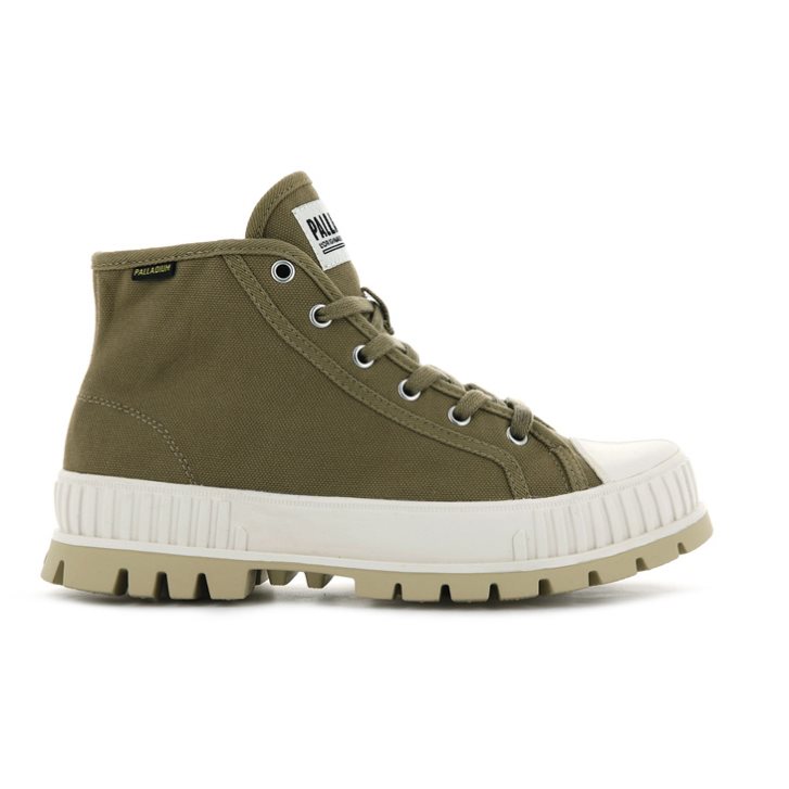 Baskets Palladium Pallashock Mid OG High Tops Femme Vert Olive | FR EBP971H